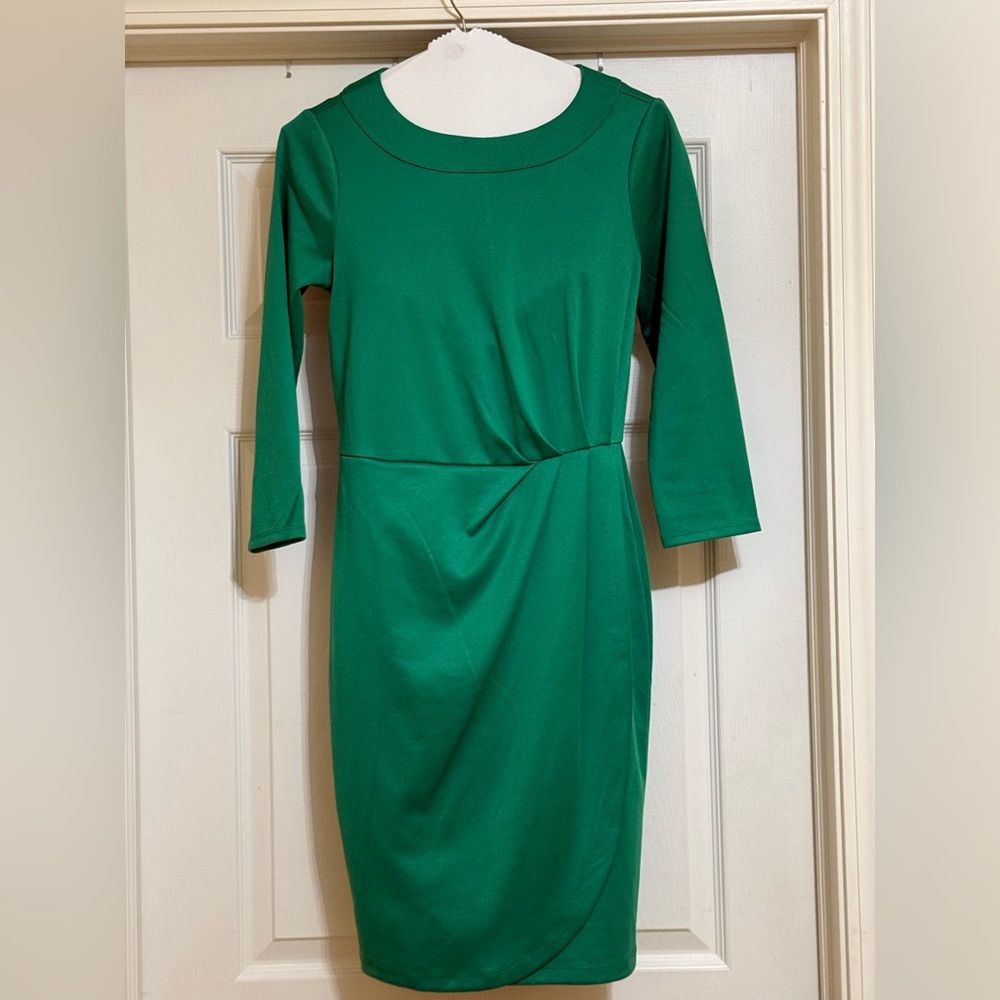 The Limited Elegant Long Sleeve Green Dress